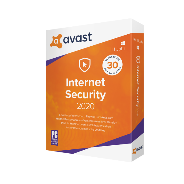 Avast Internet Security 2020 wraz z aktualizacją do wersji Premium Security 1 Urządzenie 2 Lata